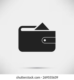 Flat long shadow Wallet icon