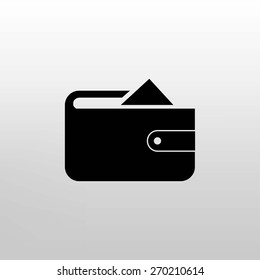 Flat long shadow Wallet icon