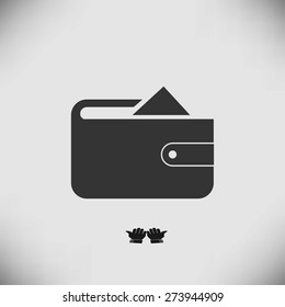 Flat long shadow Wallet icon