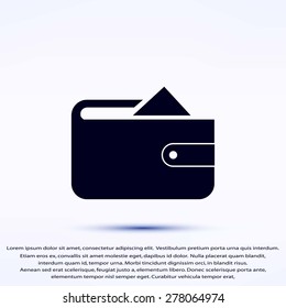 Flat long shadow Wallet icon