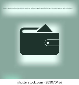 Flat long shadow Wallet icon