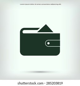 Flat long shadow Wallet icon