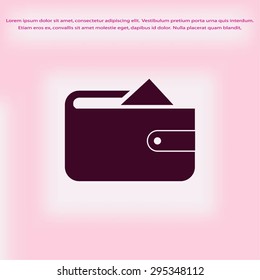 Flat long shadow Wallet icon