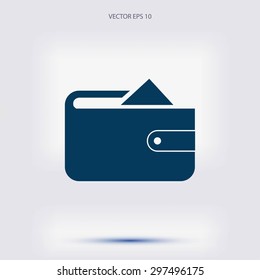 Flat long shadow Wallet icon