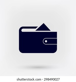 Flat long shadow Wallet icon