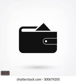 Flat long shadow Wallet icon