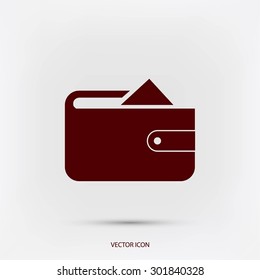 Flat long shadow Wallet icon