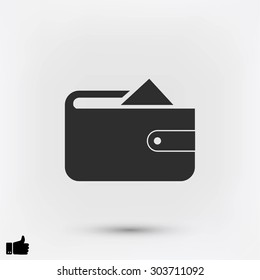 Flat long shadow Wallet icon