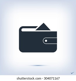 Flat long shadow Wallet icon