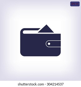 Flat long shadow Wallet icon