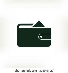 Flat long shadow Wallet icon