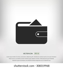 Flat long shadow Wallet icon