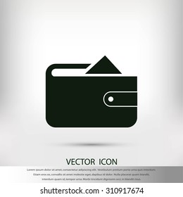 Flat long shadow Wallet icon
