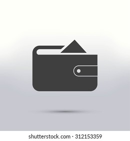 Flat long shadow Wallet icon