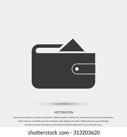 Flat long shadow Wallet icon