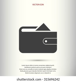 Flat long shadow Wallet icon