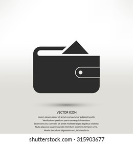 Flat long shadow Wallet icon