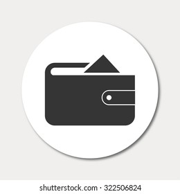 Flat long shadow Wallet icon