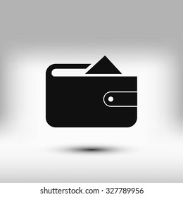 Flat long shadow Wallet icon