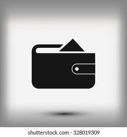 Flat long shadow Wallet icon