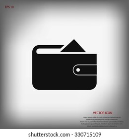Flat long shadow Wallet icon