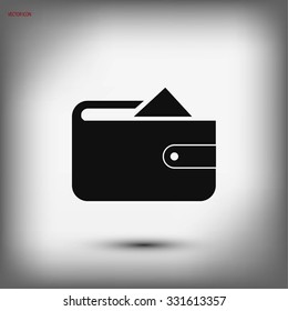 Flat long shadow Wallet icon
