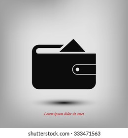 Flat long shadow Wallet icon