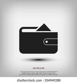 Flat long shadow Wallet icon