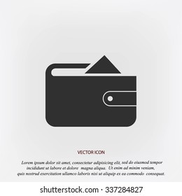 Flat long shadow Wallet icon