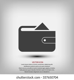 Flat long shadow Wallet icon