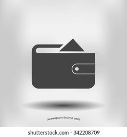 Flat long shadow Wallet icon