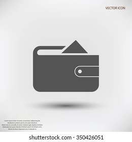 Flat long shadow Wallet icon