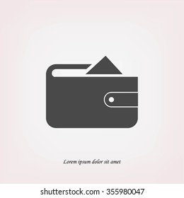 Flat long shadow Wallet icon
