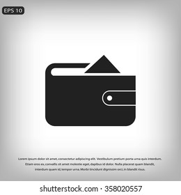 Flat long shadow Wallet icon