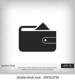 Flat long shadow Wallet icon