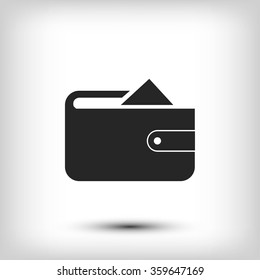 Flat long shadow Wallet icon