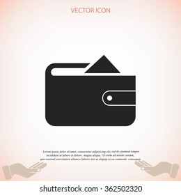 Flat long shadow Wallet icon