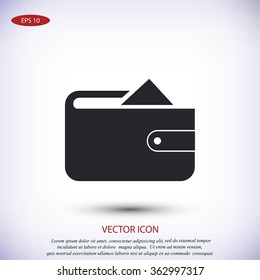 Flat long shadow Wallet icon