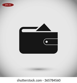 Flat long shadow Wallet icon
