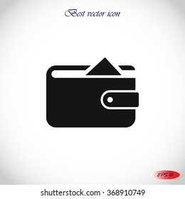 Flat long shadow Wallet icon