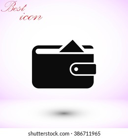Flat long shadow Wallet icon