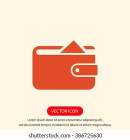 Flat long shadow Wallet icon