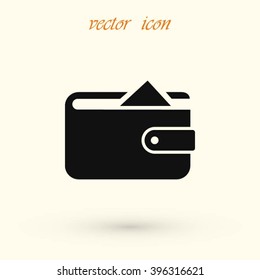 Flat long shadow Wallet icon
