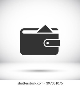 Flat long shadow Wallet icon