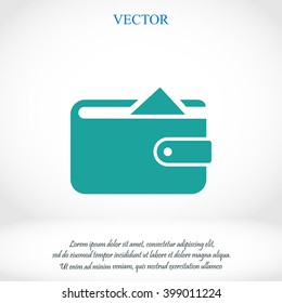 Flat long shadow Wallet icon