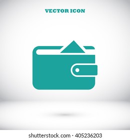 Flat long shadow Wallet icon