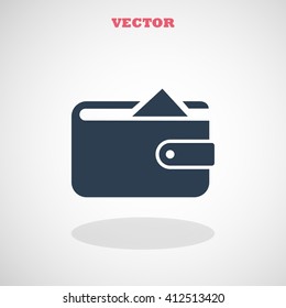 Flat long shadow Wallet icon