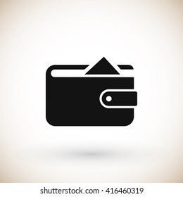 Flat long shadow Wallet icon