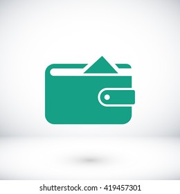 Flat long shadow Wallet icon
