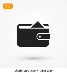 Flat long shadow Wallet icon